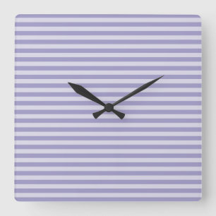 Lila Streifen Quadratische Wanduhr