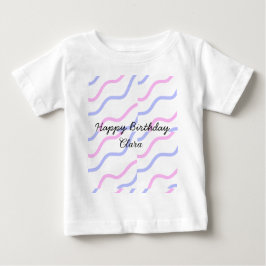Lila Streifen Rosa Geburtstag Geburtstag hinzufüge Baby T-shirt