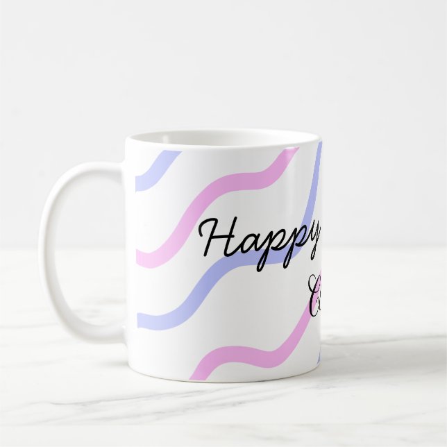 Lila Streifen Rosa Geburtstag Geburtstag hinzufüge Kaffeetasse (Links)