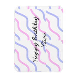 Lila Streifen Rosa Geburtstag Geburtstag hinzufüge Magnet