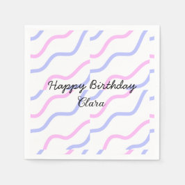 Lila Streifen Rosa Geburtstag Geburtstag hinzufüge Serviette