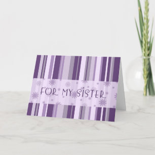 Lila Streifen Schwester Frohe Weihnachtskarte Feiertagskarte
