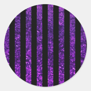 Lila Streifen, Streifen des Glitzer, Streifen Runder Aufkleber