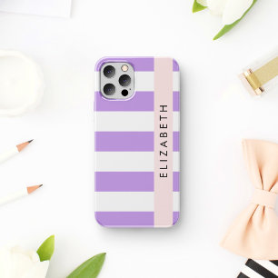 Lila Streifen, Streifen, Linien, Ihr Name iPhone 16 Hülle