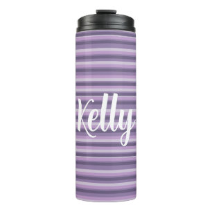Lila Streifen Thermosbecher