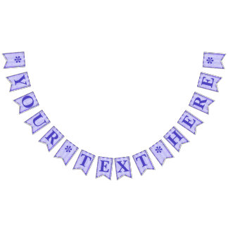 Lila Streifen u. Blumen-Schablonen-Frack Wimpelkette