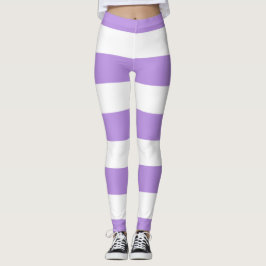 Lila Streifen, weiße Streifen, Streifenmuster Leggings