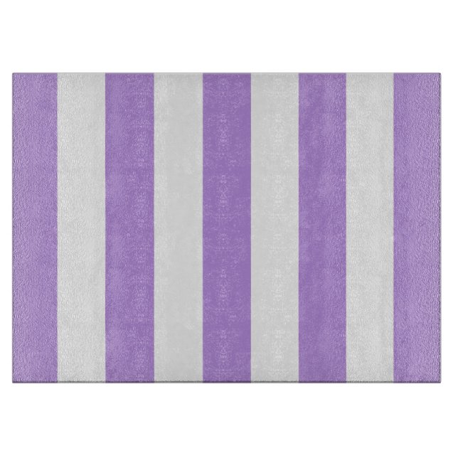 Lila Streifen, weiße Streifen, Streifenmuster Schneidebrett (Vorderseite)
