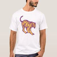 Lila Streifen Wild Cat Tiger Illustration