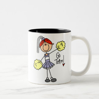 Lila Strichmännchen-Cheerleader-T - Shirts und Zweifarbige Tasse