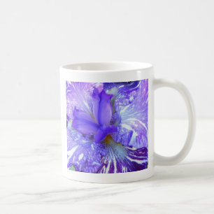 Lila Strickende Iris-Tasse Tasse