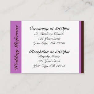Lila Strip Brown Guest Cards Begleitkarte