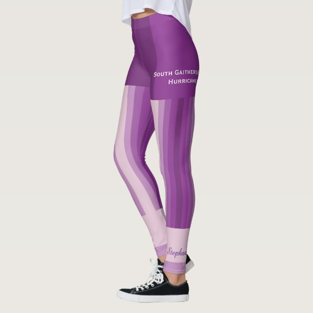 Lila Stripteam/Club-Leggings mit Fake Shorts Leggings (Links)