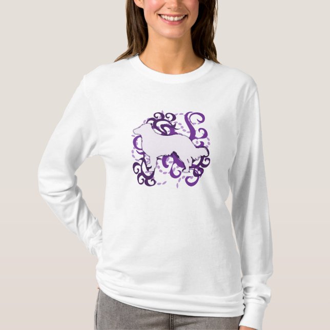 Lila Strudel-Englisch-Schäfer T-Shirt (Vorderseite)