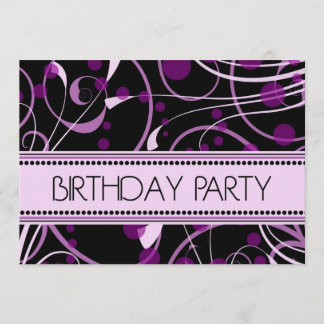 Lila Strudel-Geburtstags-Party Einladungs-Karten Einladung