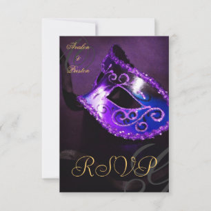 Lila Strudel-Maskenball-Maske RSVP-Einladung RSVP Karte