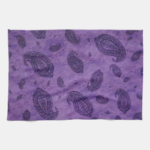 Lila strukturierte Paisley-Amerikaner MoJo Küche Handtuch