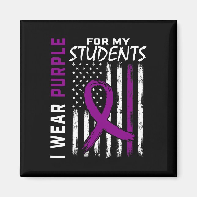 Lila Studierende Special Ed Teacher Epilepsy Aware Magnet (Vorne)