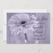 Lila, stumpfe Daisy Wedding Save the Date