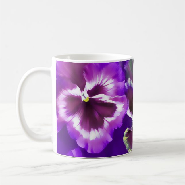 Lila stylised Kunst-Tasse der Kaffeetasse (Links)