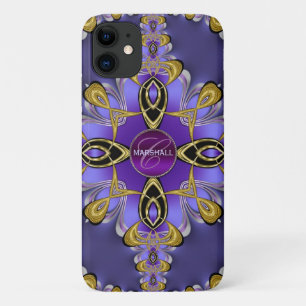 Lila Stylish Satin Lace Art Monogram iPhone Case