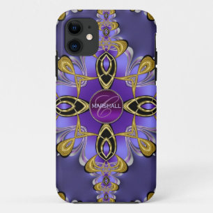 Lila Stylish Satin Lace Art Monogram iPhone Case