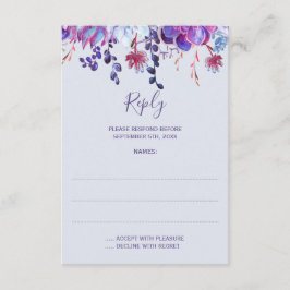 Lila Succulents Wedding Repair Cards RSVP Karte