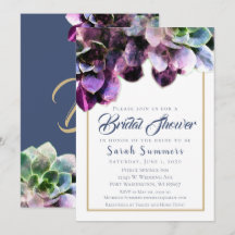 Lila Sukkulente Elegantes Brautparty