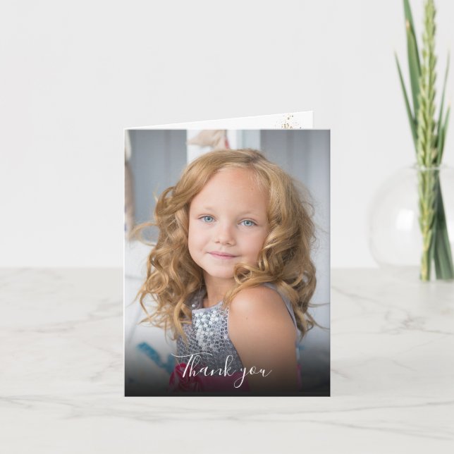 Lila Sukkulenten Erste Kommunion Foto Vielen Dank Einladung (Vorderseite)