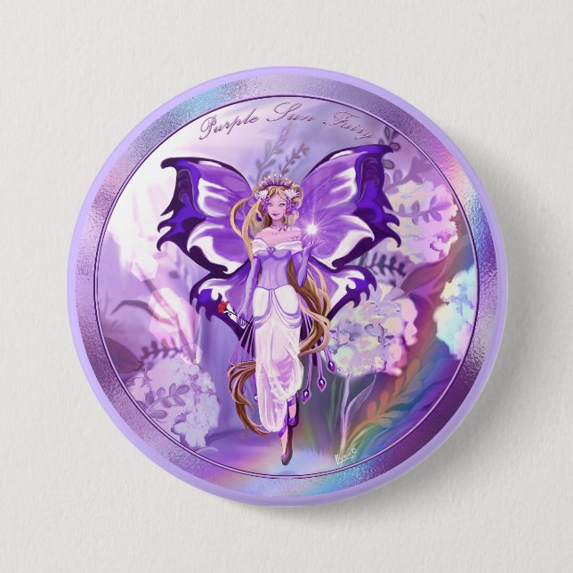 Lila Sun Fairy Button (Vorderseite)