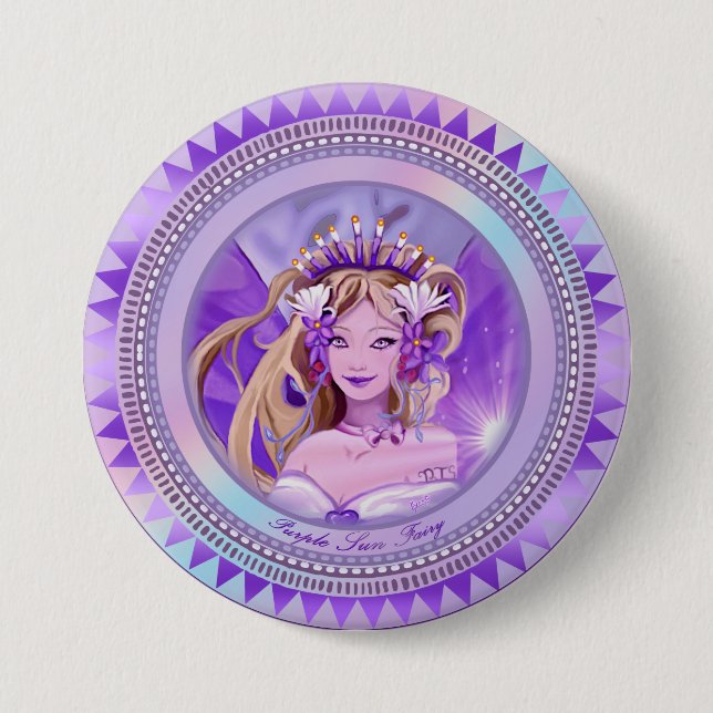 Lila Sun Fairy Button (Vorderseite)