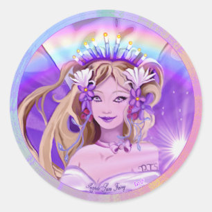 Lila Sun Fairy Classic Round Sticker