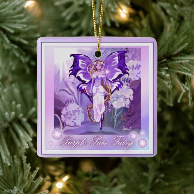 Lila Sun Fairy Keramik Ornament (Baum)