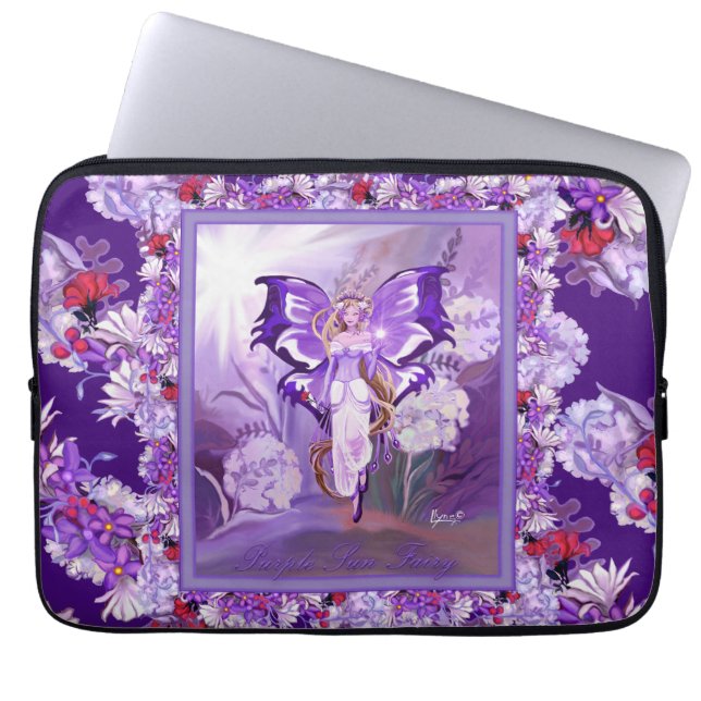 Lila Sun Fairy Laptopschutzhülle (Vorderseite)