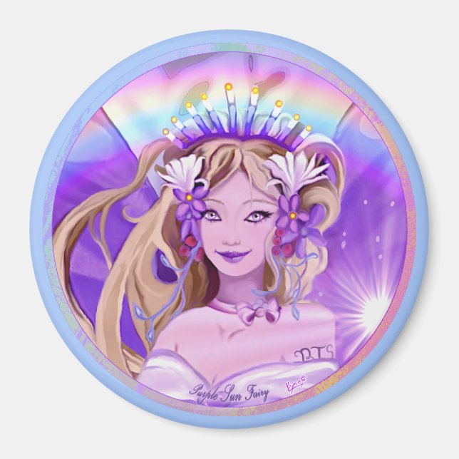 Lila Sun Fairy Magnet (Vorne)