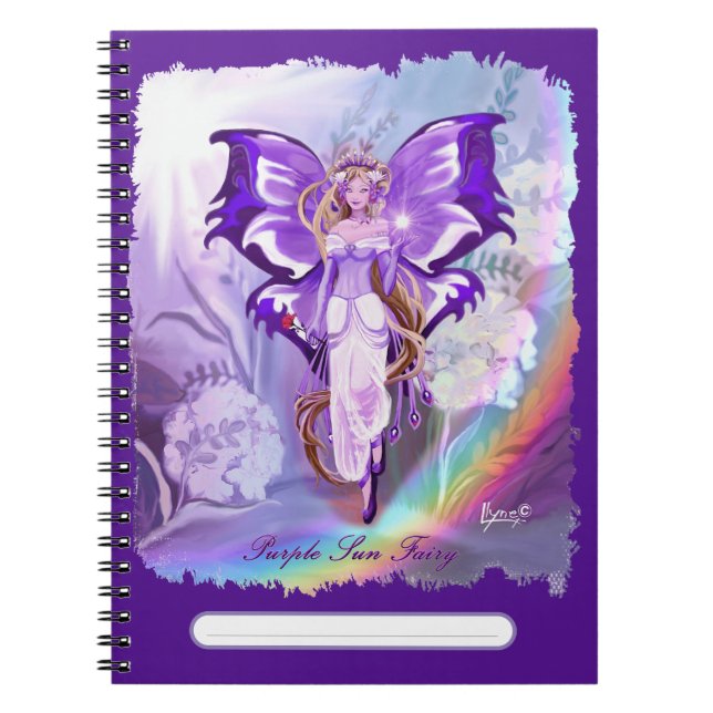 Lila Sun Fairy-Notebook Notizblock (Vorderseite)