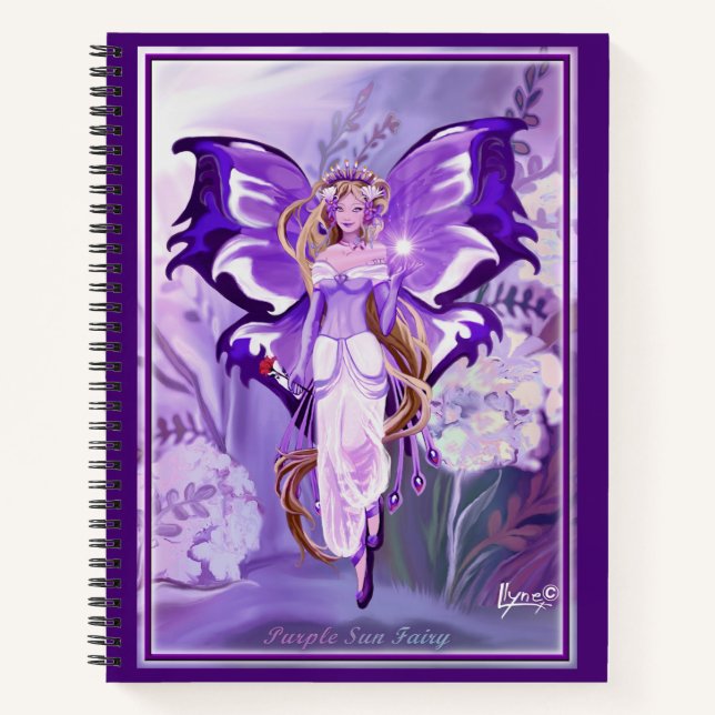 Lila Sun Fairy-Notebook Notizbuch (Vorderseite)