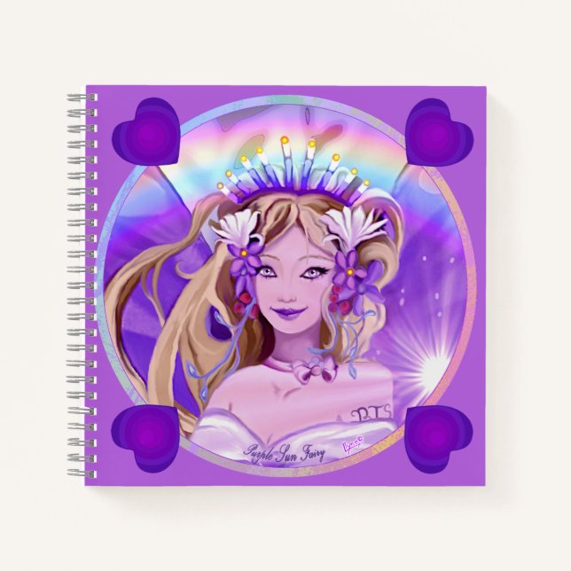 Lila Sun Fairy-Notebook Notizbuch (Vorderseite)