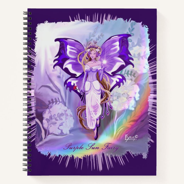 Lila Sun Fairy-Notebook Notizbuch (Vorderseite)
