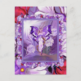 Lila Sun Fairy Postcard Postkarte