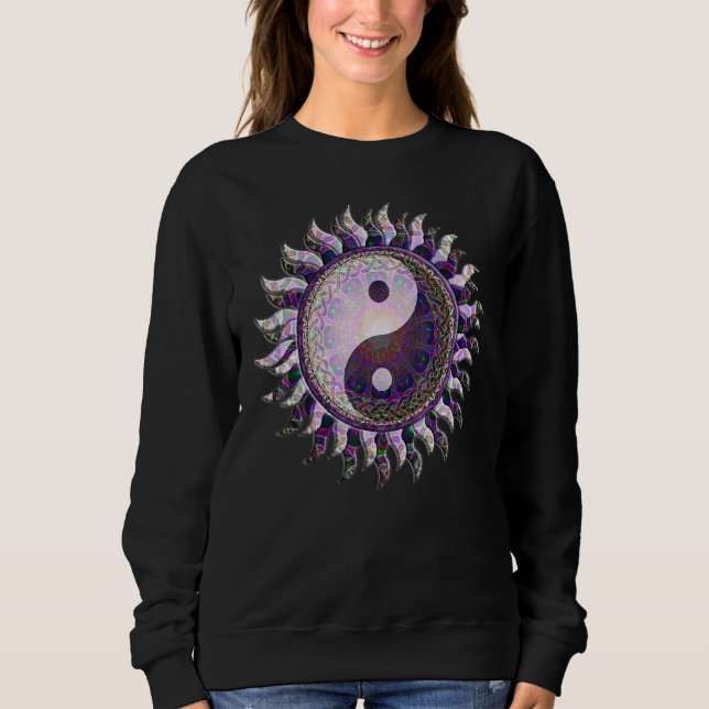 Lila Sun Mandala von Amelia Carrie Sweatshirt (Vorderseite)
