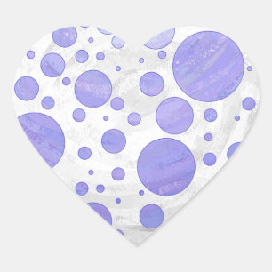 Lila Sun Polka Dot Herz-Aufkleber