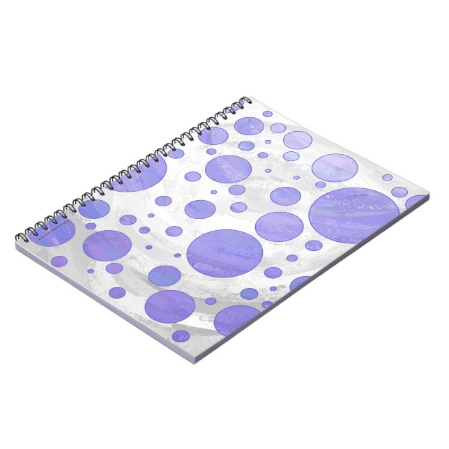 Lila Sun Polka Dot Notizblock (Linke Seite)