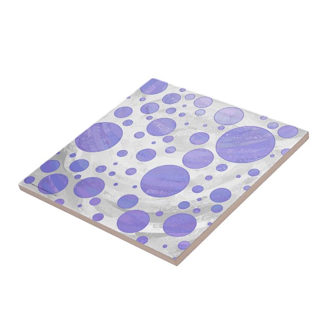 Lila Sun-Polka-Punkt Fliese (Seite)