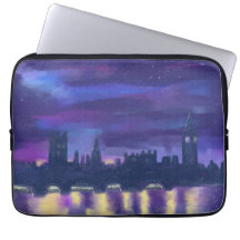 Lila Sunset London Cityscape Modern Art Malerei