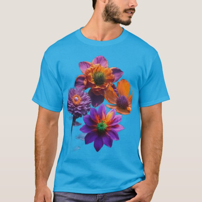 Lila surreale Blume T-Shirt (Vorderseite)