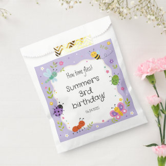 Lila süße Bugs Mädchen Geburtstag Geschenktütchen
