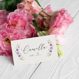 Lila süße florale Baby Shower-Karten mit Falz Platzkarte