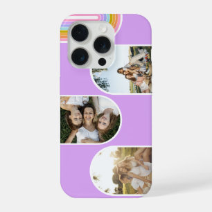 Lila Süße Moderne 3-Foto-Layout individuell iPhone 15 Pro Hülle
