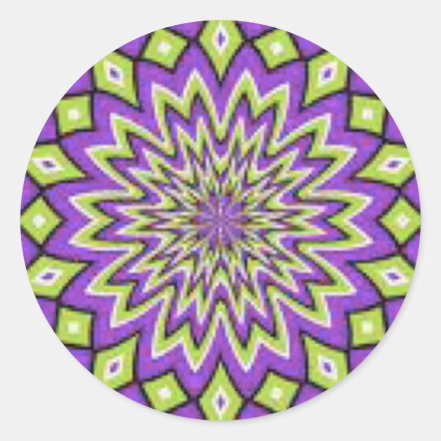 Lila süße und grüne Aufkleber (Vorderseite)